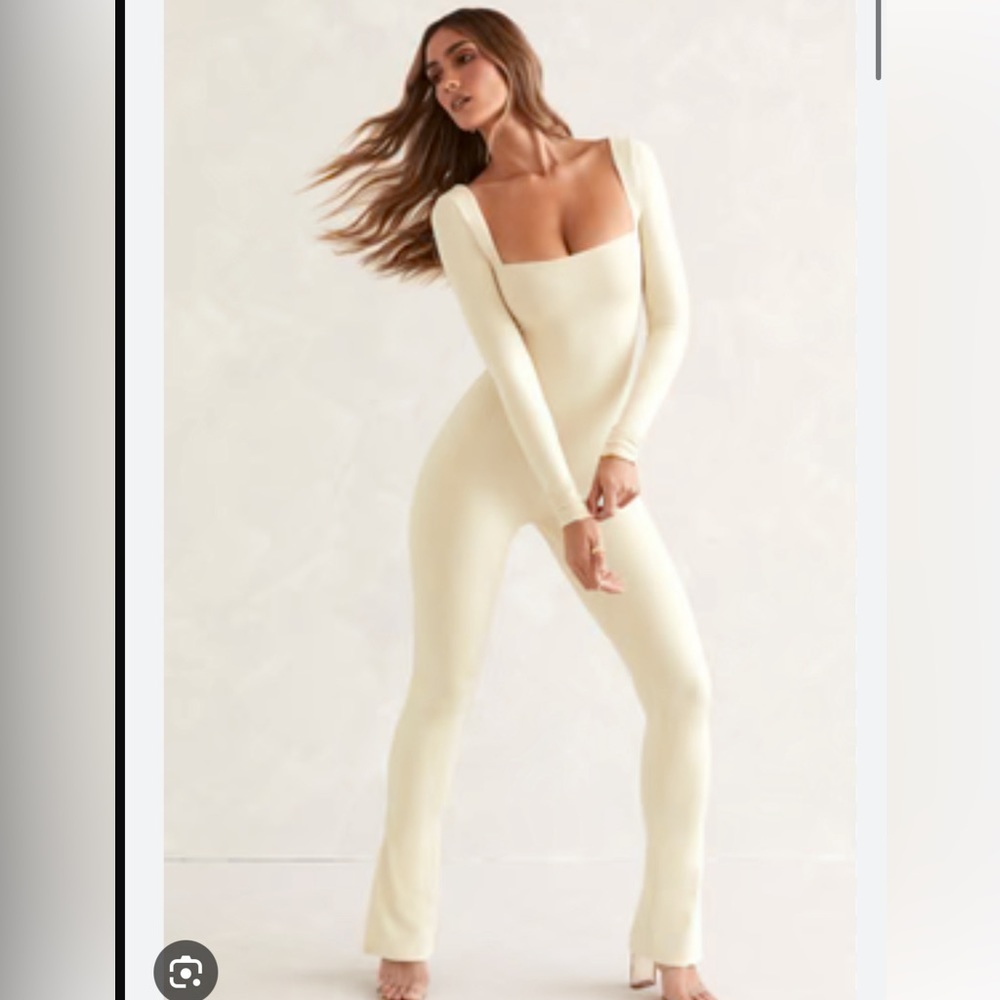 Oh Polly Jett long sleeve square neck jumpsuit 0